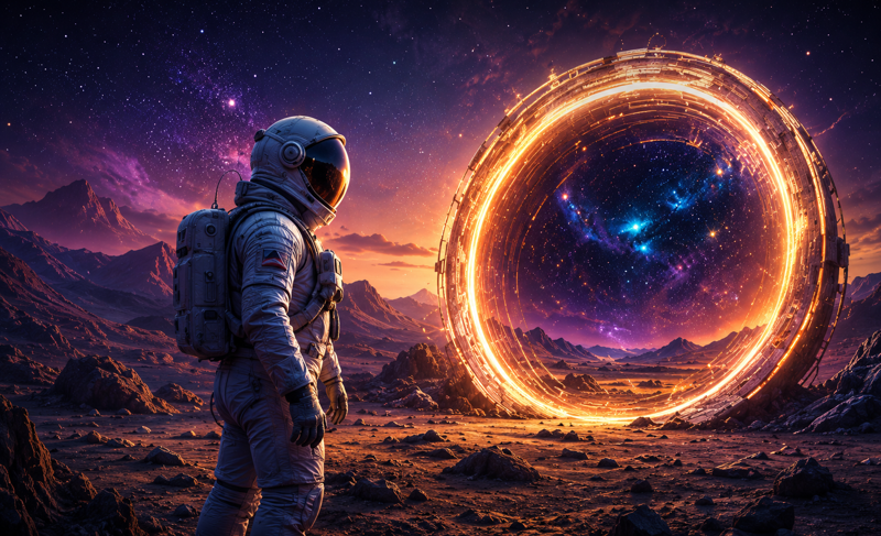 Futuristic interface preview — onboarding art used inside the app's welcome flow